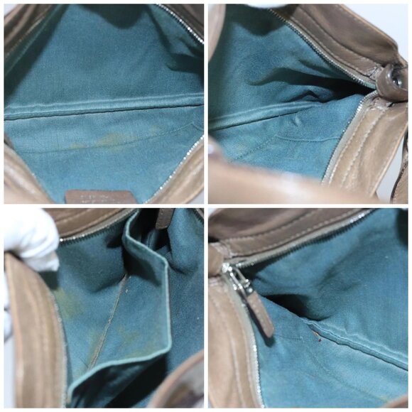 Salvatore Ferragamo Gancini Shoulder Bag Leather Brown Silver Auth bs19987 - Picture 15 of 16